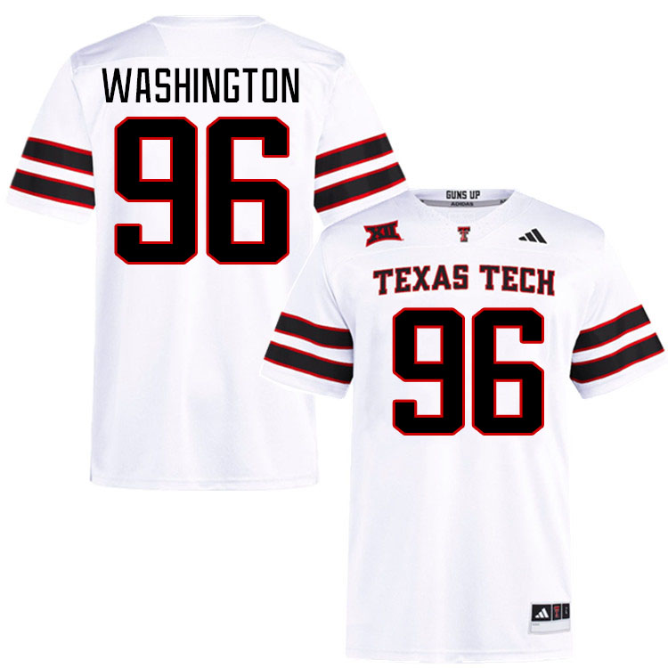 #96 Broderick Washington Texas Tech Red Raiders Jerseys College Football Uniforms Stitched-White